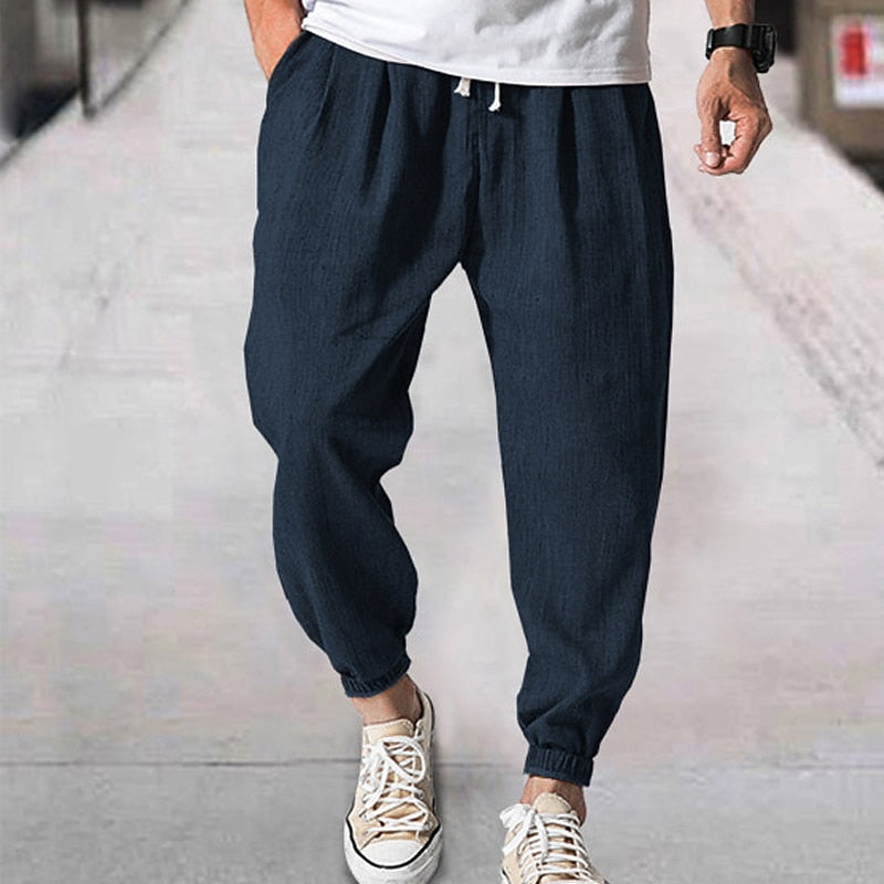Soft fabric men's jogging pants, offering ultimate comfort and relaxed style for daily wear.