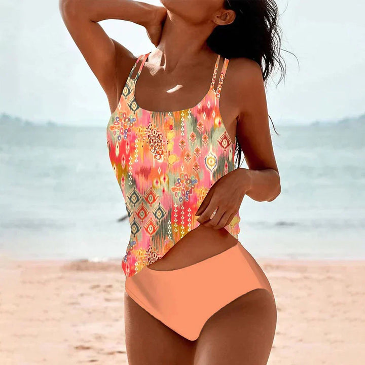 Women's high waist tankini swimwear set. Quick dry & comfortable for beach or pool.