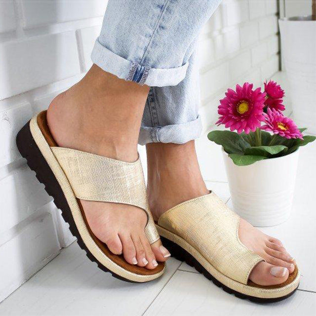Comfortable ladies' orthopaedic sandals, slip-on style with supportive sole for daily foot health.