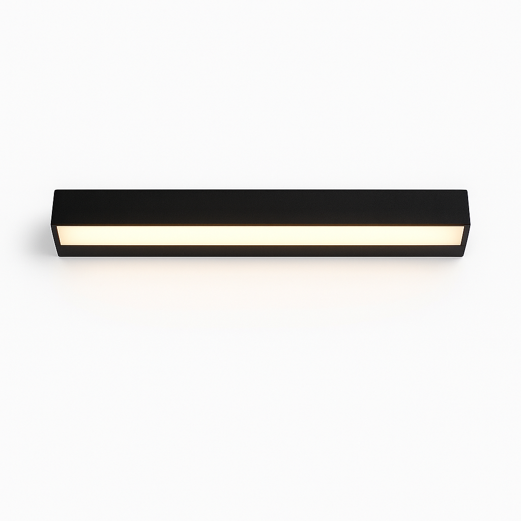 Modern solar LED outdoor wall light, sleek minimalistic design for garden & pathway illumination.