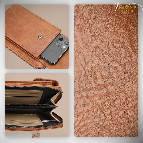 Elegant women's full-grain leather crossbody purse, a versatile and chic minimalist shoulder handbag with a sophisticated flap.