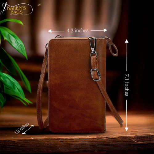 Stylish full-grain leather flap crossbody bag for women, an elegant and versatile shoulder purse for daily essentials.