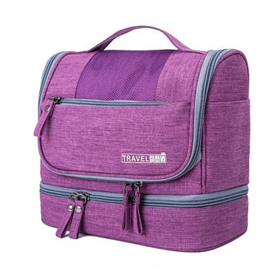 Spacious hanging cosmetic bag, perfect for organizing all your makeup and toiletries for travel.
