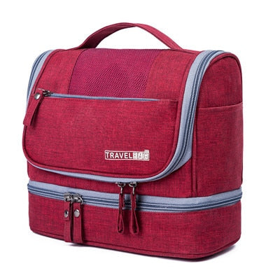 Convenient unisex hanging toiletry bag for men & women, large capacity for all travel essentials.