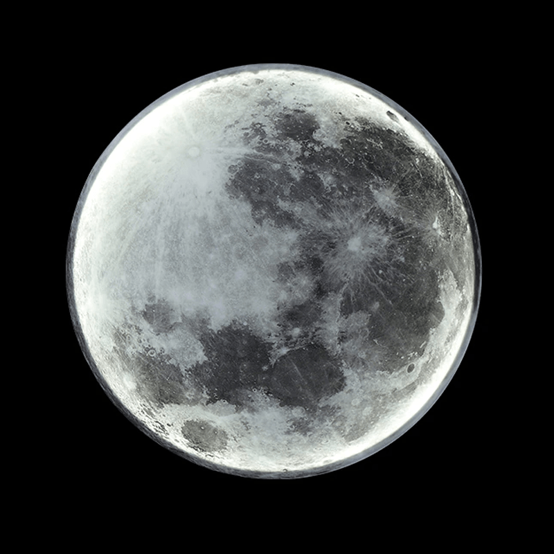 "LED Moon Wall Lamp with serene glow, circular design, perfect for home decor in bedrooms and hallways, energy-efficient."