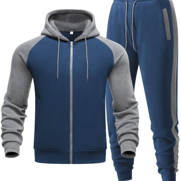 Versatile men's athletic wear set, suitable for sport, casual outings, or comfortable home wear.