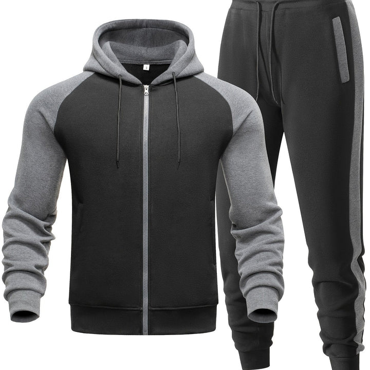 Men's casual athletic set: comfortable hoodie and joggers for versatile everyday wear and sporty look.