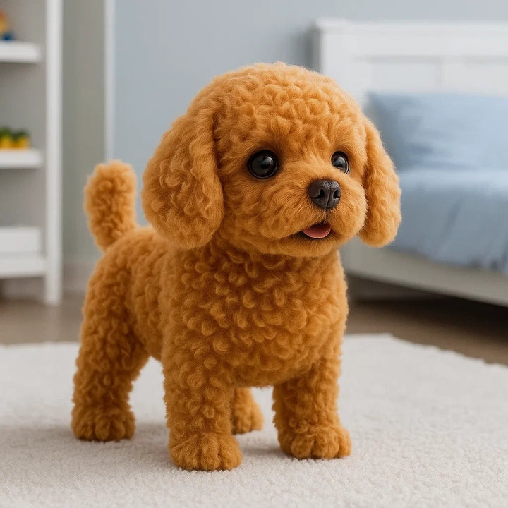 Unisex interactive puppy plush toy. A realistic, soft pet companion for imaginative play & comfort for kids & adults.