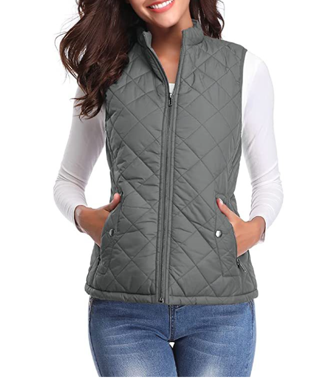 Comfortable women's lightly padded vest, ideal lightweight outerwear for casual fashion.