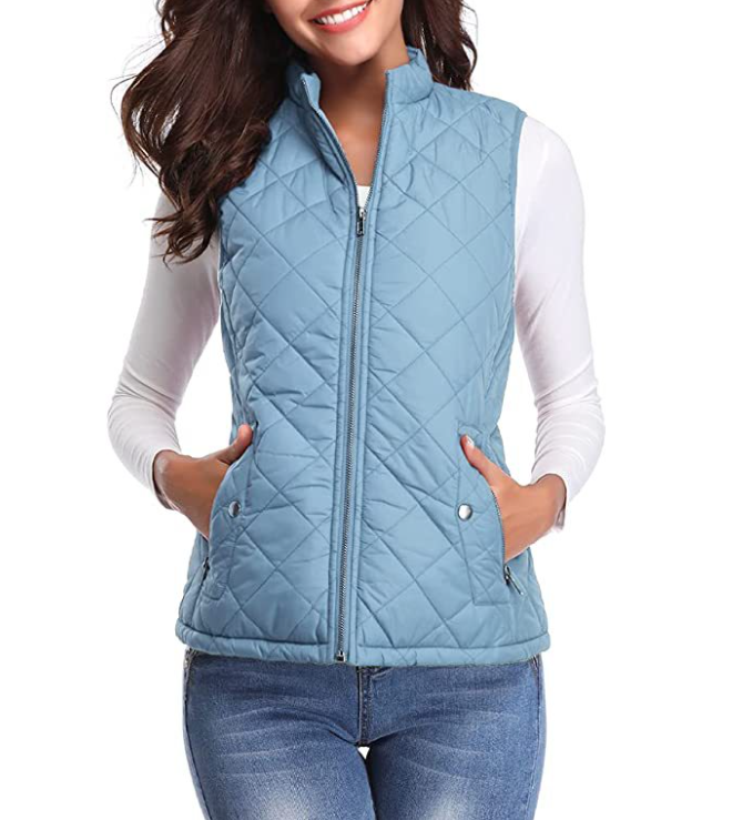 Transitional women's padded vest, a lightweight and comfortable layer for autumn/spring.