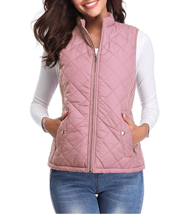 Women's stylish lightly padded vest, perfect for transitional autumn & spring weather layering.