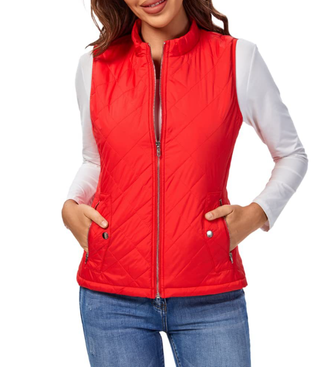 Ultra-comfortable women's lightly padded vest, a stylish & warm layering option for autumn fashion.