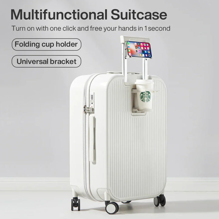 Convenient hardshell travel luggage with 360° spinner wheels. Lightweight design for effortless airport navigation.