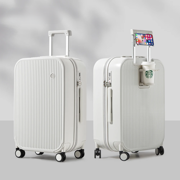 Lyon series lightweight hardshell suitcase. Durable travel luggage with multi-directional spinner wheels for easy trips.