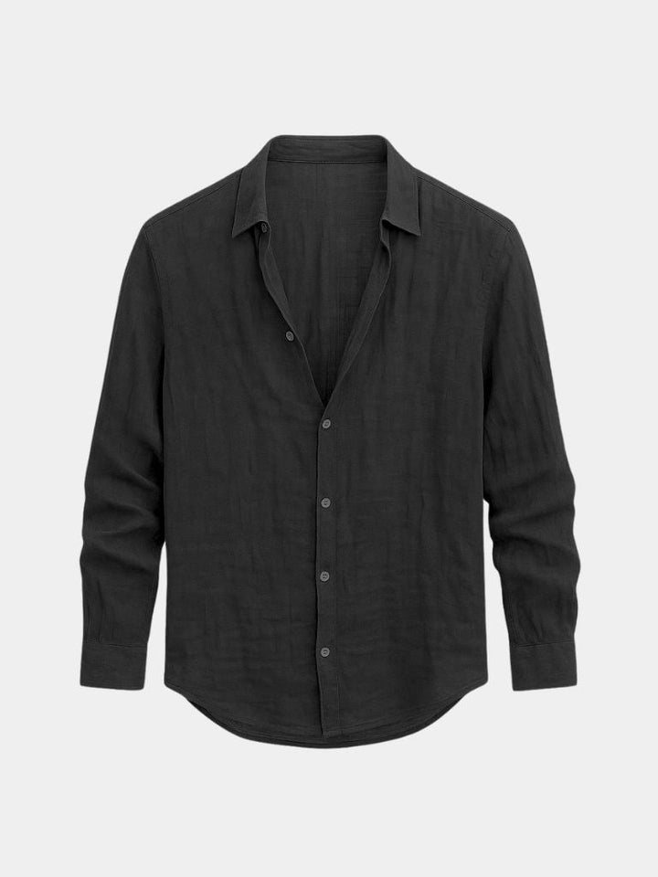 Classic men's summer long sleeve casual shirt, lightweight with a tailored fit for comfort & modern fashion.