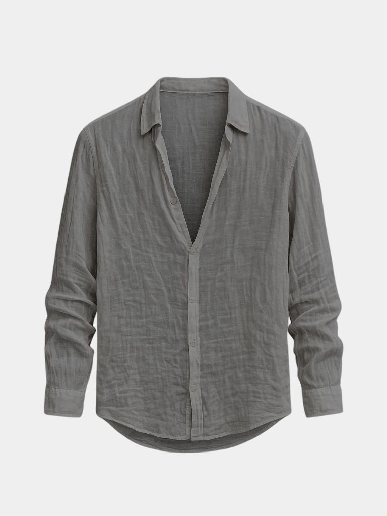 Stylish men's long sleeve casual shirt for summer, lightweight comfort, perfect for holidays & daily wear.