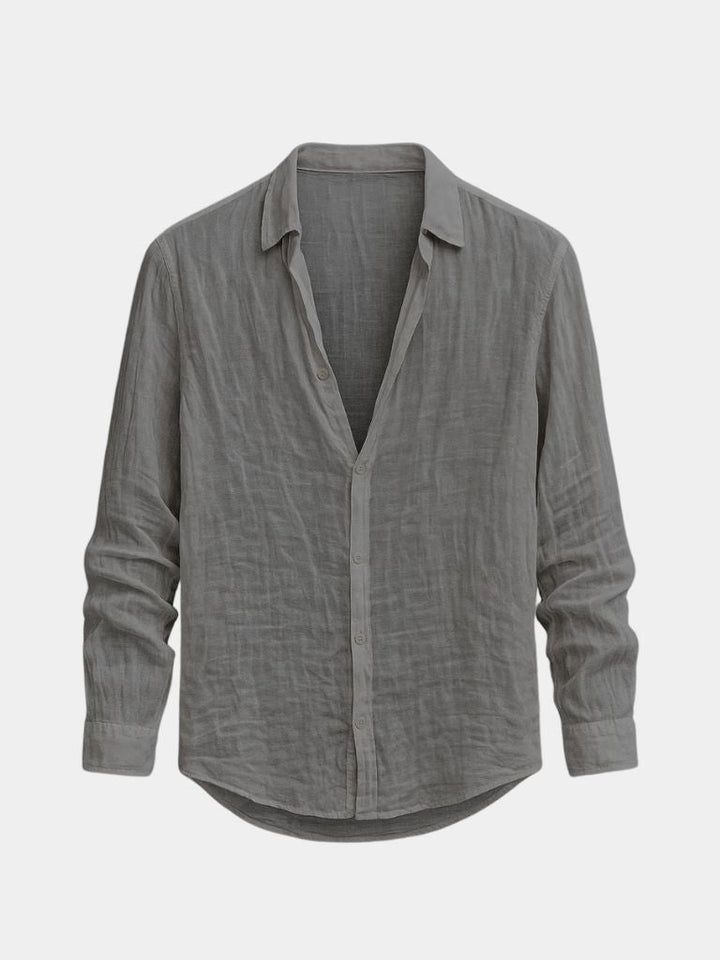 Stylish men's long sleeve casual shirt for summer, lightweight comfort, perfect for holidays & daily wear.