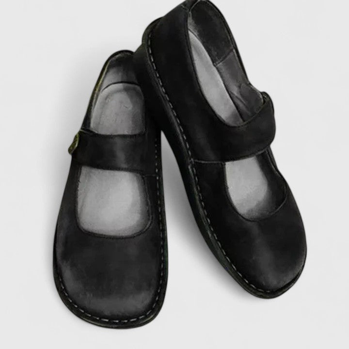 Versatile classic Mary Jane shoes for women, comfortable everyday footwear with a stylish low heel & rounded toe.