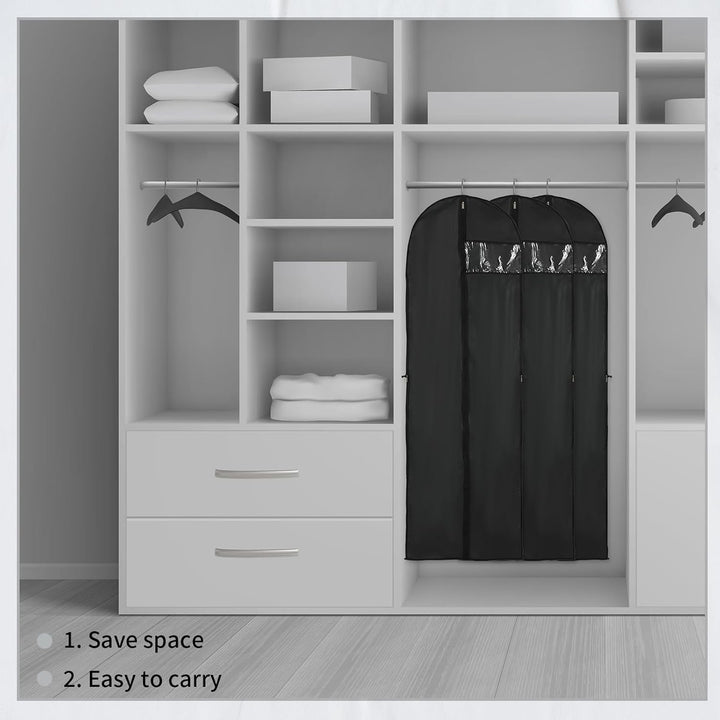 Travel-ready 2-pack long garment cover for dresses, gowns & formalwear. Zippered clothing protection.