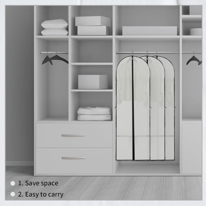 Convenient 2-pack long garment covers for dresses, gowns, suits. Essential closet organization & storage.