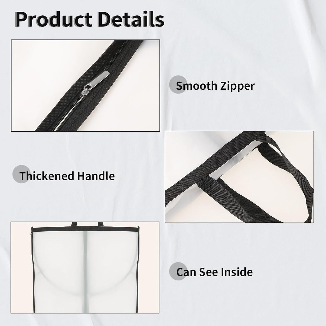 Store & protect wedding dresses, formal gowns with this 2-pack long garment cover. Zipper closure.