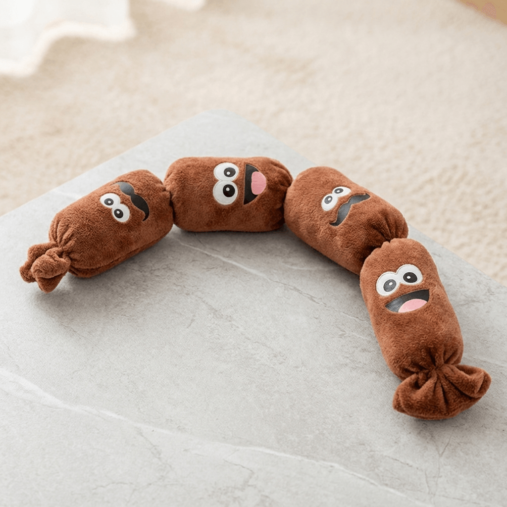 Long plush squeaky dog toy for engaging playtime, durable and interactive, perfect for boredom relief.