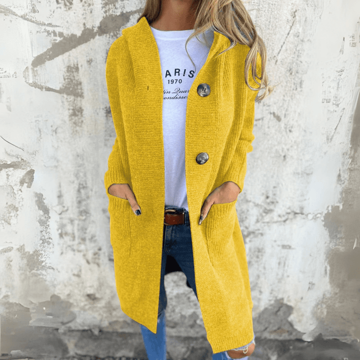 Comfortable long chic cardigan for women, perfect for relaxed casual wear or effortless stylish layering outerwear.