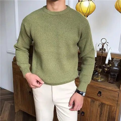 Stylish men's layering pullover sweater, perfect for adding warmth and casual flair.