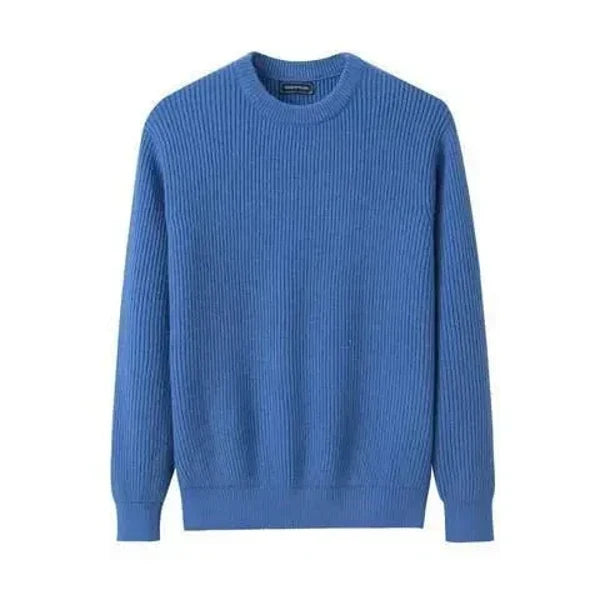 Men's comfortable pullover sweater for everyday layering, a versatile classic winter fashion piece.