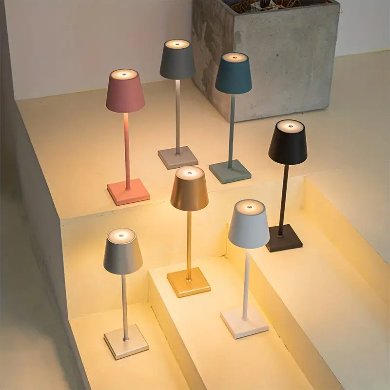 LumoGlow modern wireless LED table lamp, creating perfect mood lighting for home decor.