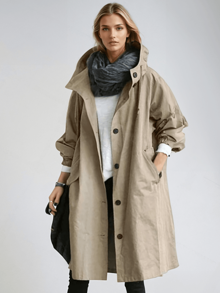 Effortlessly stylish women's water-repellent trench coat. Classic design, perfect as all-season outerwear.