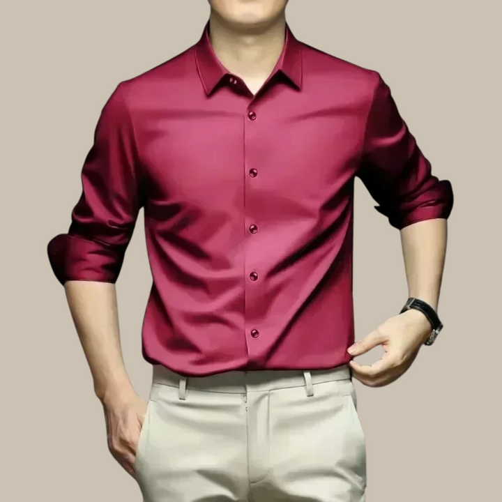 Elegant men's long sleeve button-up shirt, perfect for smart casual or office wear.