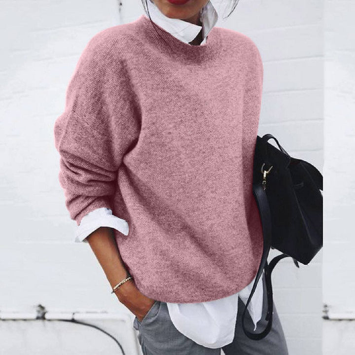 Cozy knit women's sweater, soft pullover with a modern timeless design, ideal for fall & winter.