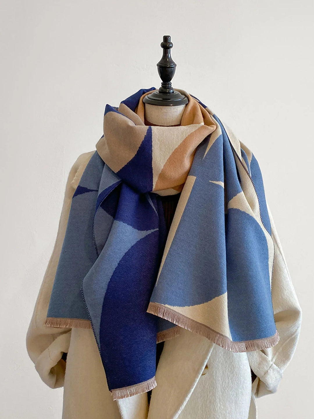 Elegant reversible cashmere scarf for women, a warm winter accessory and luxury gift for her.