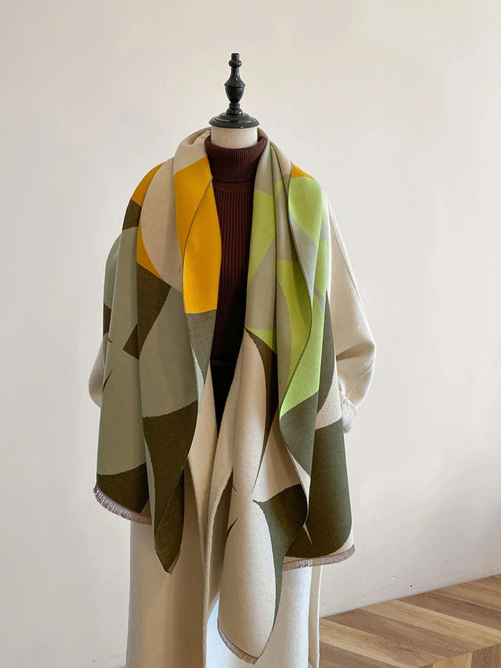 Premium women's cashmere scarf, reversible for versatile fall fashion and ultimate warmth.