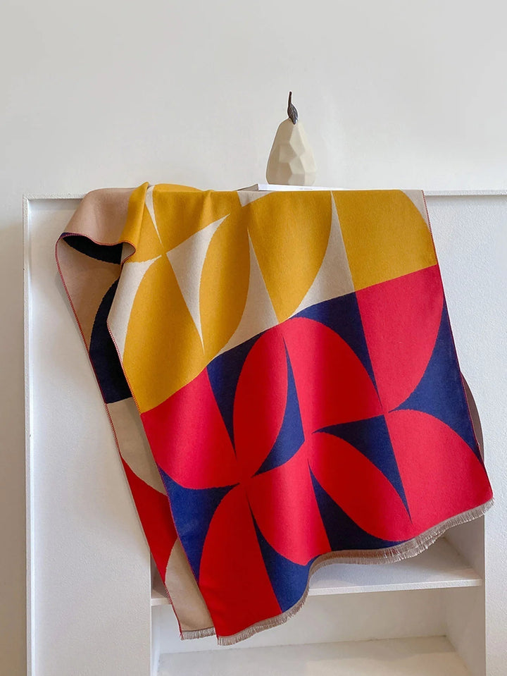Warm luxury women's scarf made from soft cashmere, reversible for two stylish looks.