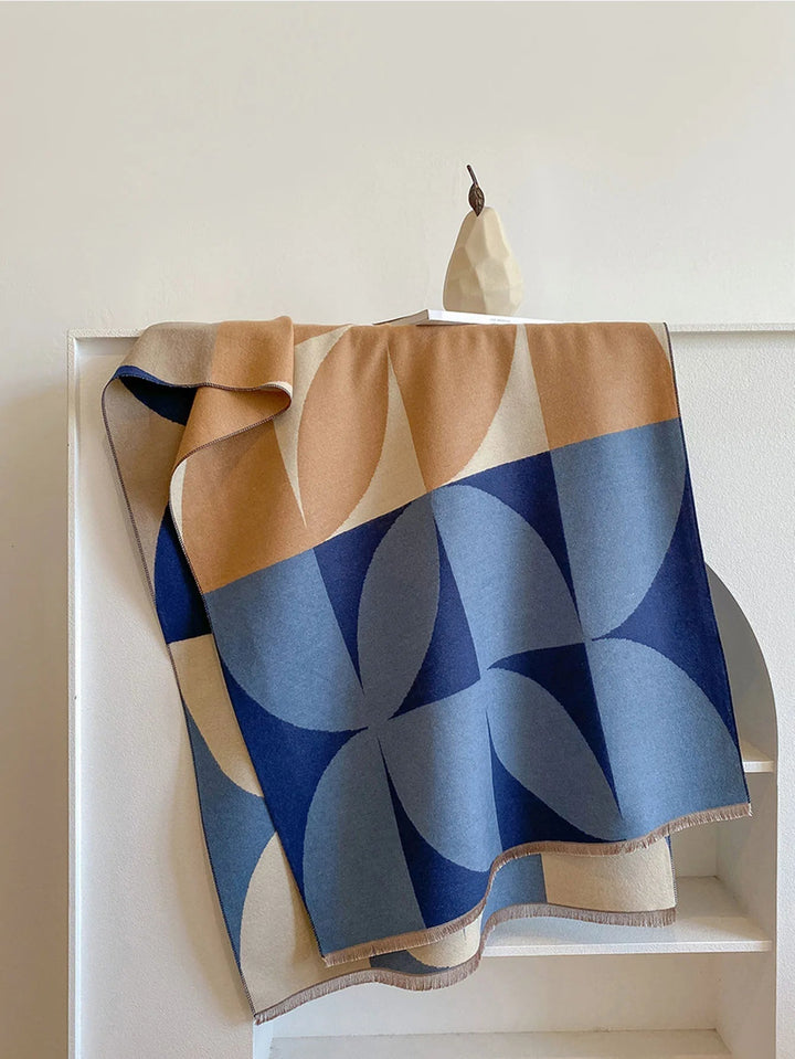 Versatile reversible cashmere scarf, perfect warm accessory for fall and winter fashion for women.