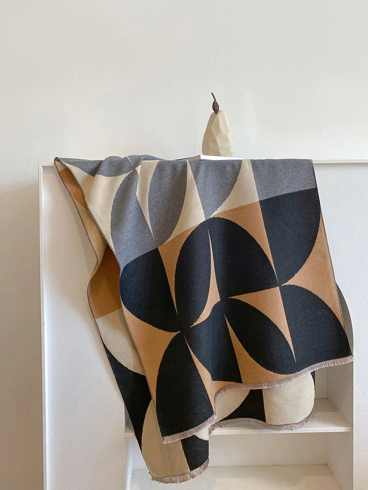 High-quality women's cashmere scarf, reversible design provides elegant warmth & comfort.