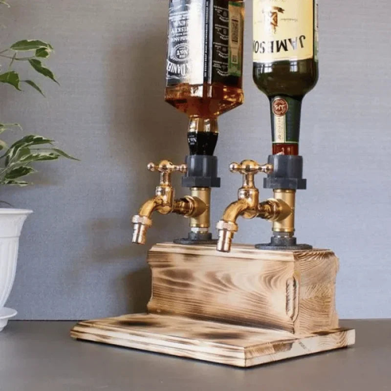 Convenient wooden drink dispenser, a party essential for serving beverages with ease.