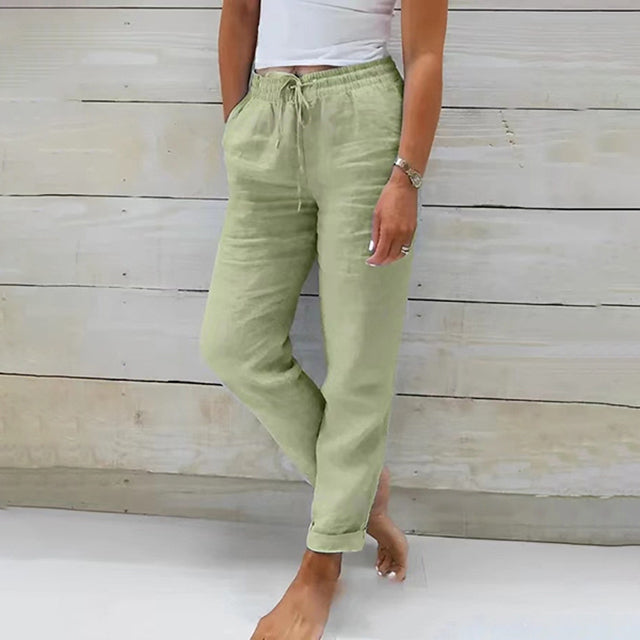 Women's lightweight drawstring summer pants, relaxed fit for ultimate comfort & casual warm weather style.