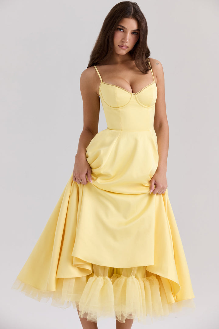 Elegant women's flowing midi dress, perfect for parties & special occasions.