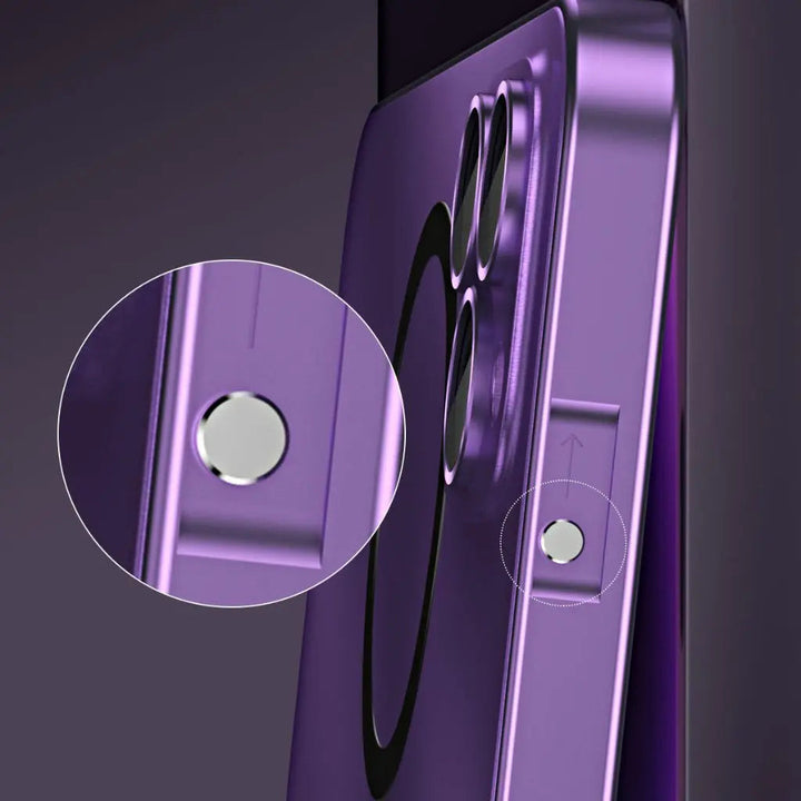 MagSafe compatible magnetic iPhone case, sleek metal frame provides slim & protective fit.