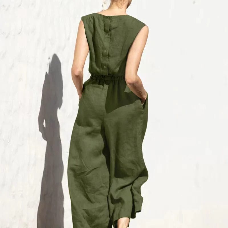 Women's Effortless Wide-Leg Jumpsuit in a relaxed fit, perfect for casual comfort and chic summer style.