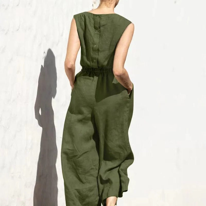 Women's Effortless Wide-Leg Jumpsuit in a relaxed fit, perfect for casual comfort and chic summer style.