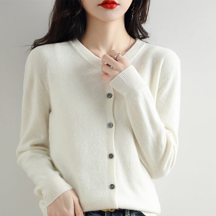 Stylish women's elegant patterned cardigan. Warm, cozy, and perfect for layering outerwear.