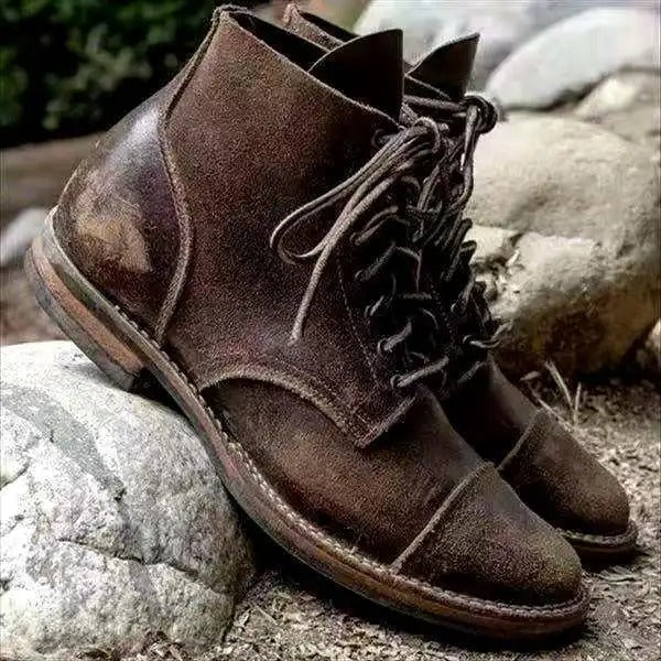 Comfortable women's vintage laced boots for everyday wear. Durable classic footwear with an elegant design.