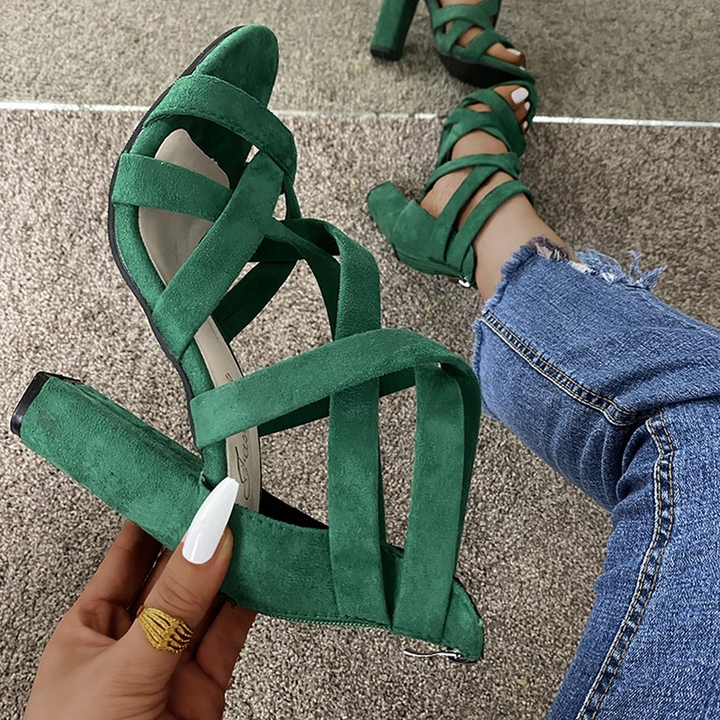 Chic black orthopedic block heels for women, offering elegant style & supportive comfort for all-day wear.