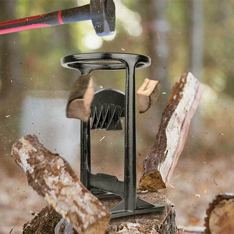 Safely and easily split firewood & kindling with this manual wood splitter. Essential steel tool for home, camping, fireplace.
