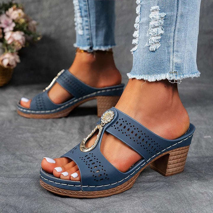 Stylish slip-on women's casual sandals, offering orthopedic comfort, arch support, and elegant daily wear.