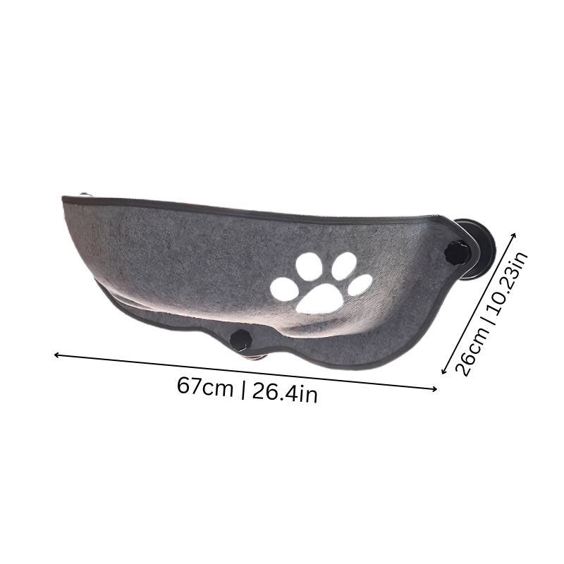 Large cat friendly window perch hammock, a cozy pet bed for cats to sunbathe and observe birds. Easy window mount.